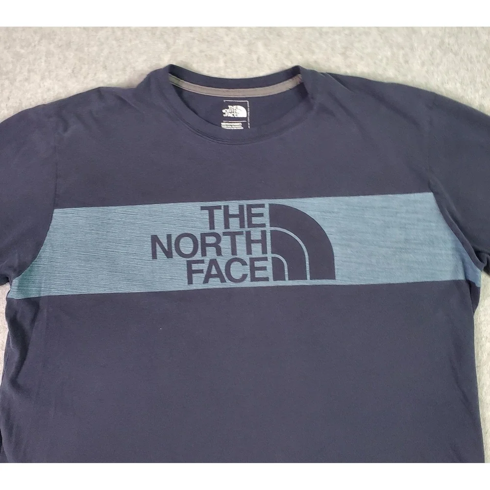 The North Face Shirt Mens XL Blue Logo Graphic Tee Standard Fit Cotton Outdoor